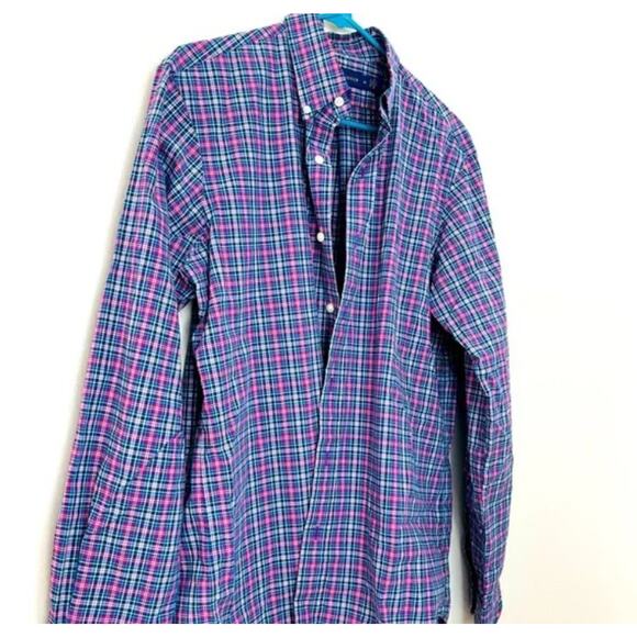 Ralph Lauren purple plaid cotton men’s button down shirt size M - Picture 1 of 8